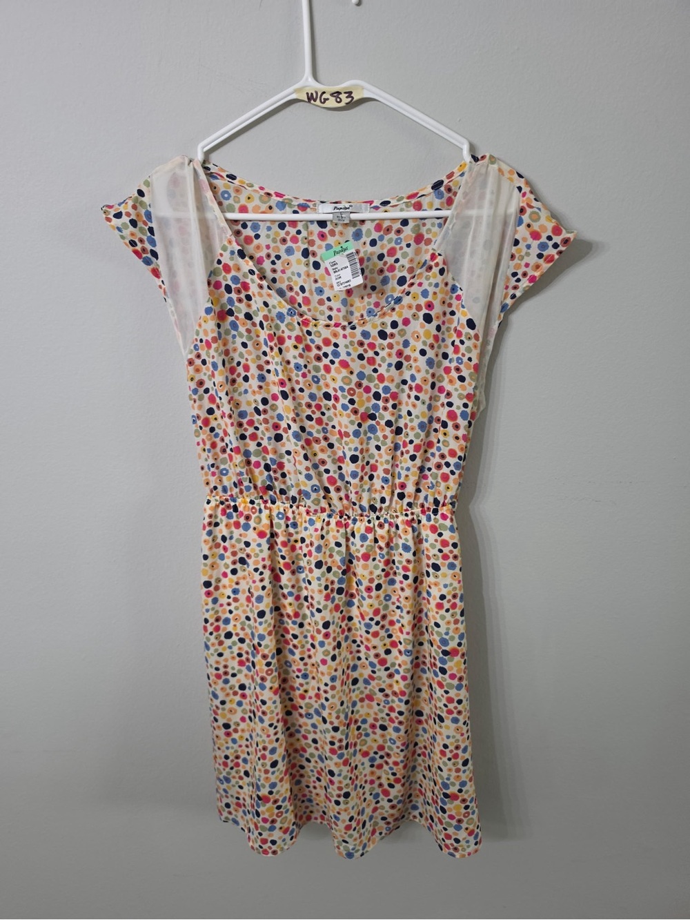 Women’s Papaya Cream Multicolor Dot Fit & Flare Dress Large NWT